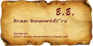 Braun Bonaventúra névjegykártya